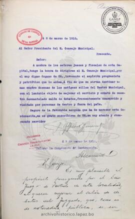 Resolución Municipal; Asunto: Solicitud de sillas antiguas del Teatro Municipal.; Estado: Denegado por el Presidente del H. Concejo Municipal ; Unidad Receptora: H. Concejo Municipal; Solicitante: Juzgado de Partido 4º de la Capital