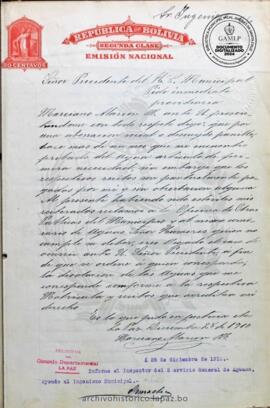 Resolución Municipal; Asunto: Pide inmediata providencia; Lugar: Calle Mapiri; Estado: Admitida con Resolución; Unidad Receptora: H. Concejo Municipal; Solicitante: Alarcón M., Marciano