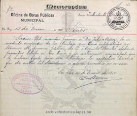 Resolución Municipal ; Asunto: Con los títulos y comprobantes que acompaña, pide se suspenda la orden a que se refiere.; Lugar: Calle Ingavi y Montes ; Estado: Denegado mediante Resolución; Unidad Receptora: H. Concejo Municipal; Solicitante: Muñoz, Julio