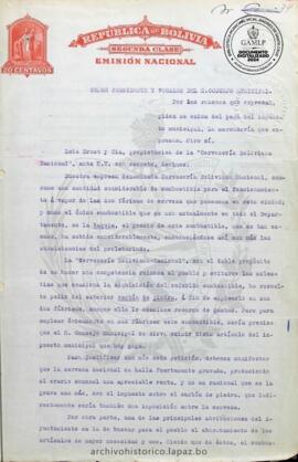 Resolución Municipal ; Asunto: Por las razones que expresan, pide se exima del pago de impuesto municipal, la mercadería que expresan Otro si. ; Estado: Informe del Inspector del Tesoro Municipal; Unidad Receptora: H. Concejo Municipal; Solicitante: Ernst, Luis y CIA.