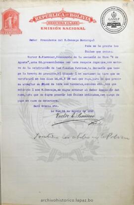 Resolución Municipal ; Asunto: Pide se le preste los útiles que indica.; Estado: Remitido a la Comisión de Hacienda, para informe; Unidad Receptora: H. Concejo Municipal; Solicitante: Pionner, Víctor E.
