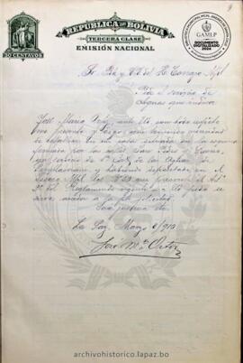 Resolución Municipal ; Asunto: Pide el servicio de aguas que indica.; Lugar: Calle San Pedro; Estado: Aceptado mediante Resolución Municipal; Unidad Receptora: H. Concejo Municipal; Solicitante: Ortiz, José María