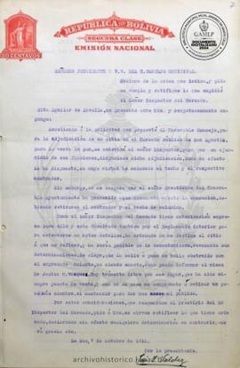 Resolución Municipal ; Asunto: Reclama de la orden que indica, y pide se cumpla y ratifique la que expidió el señor Inspector del Mercado.; Lugar: Mercado San Agustín; Unidad Receptora: H. Concejo Municipal; Solicitante: Aguilar de Zavalla, Rita