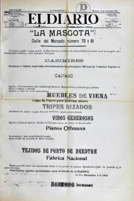 El Diario, edición del 13 de diciembre de 1905