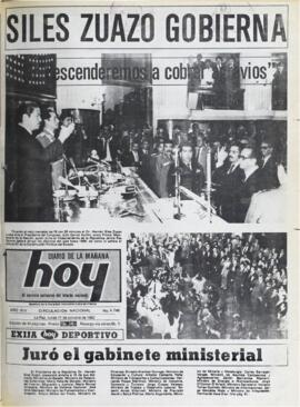 SILES ZUAZO GOBIERNA. (1982, 11 de octubre). Hoy [La Paz, Bolivia], p. 1.