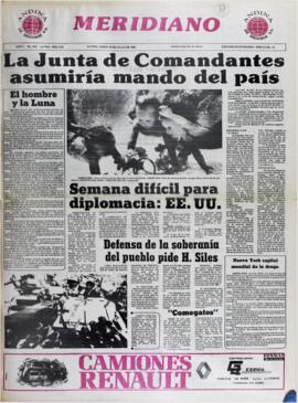 LA JUNTA DE COMANDANTES ASUMIRÍA MANDO DEL PAÍS. (1982, 19 de julio). Meridiano [La Paz, Bolivia], p. 1.
