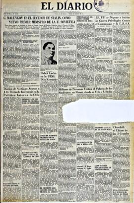 El Diario, edición del 7 de marzo de 1953