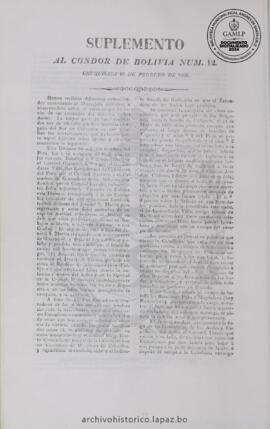 El Condor de Bolivia, edición del 19 de febrero de 1826