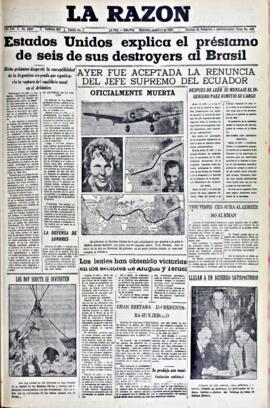 La Razón , edición del 11 de agosto de 1937