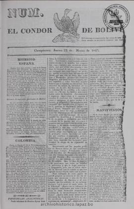 El Condor de Bolivia, edición del 22 de marzo de 1827
