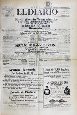 El Diario, edición del 22 de septiembre de 1905