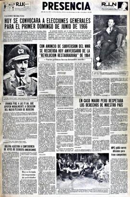 Presencia, edición del 4 de noviembre de 1965