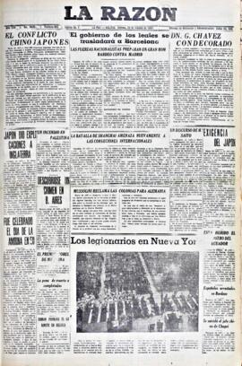 La Razón, edición del 29 de octubre de 1937