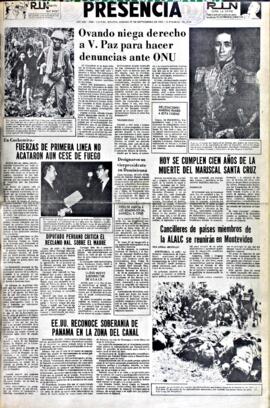 Presencia, edición del 25 de septiembre de 1965