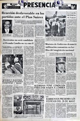 Presencia, edición del 22 de abril de 1965