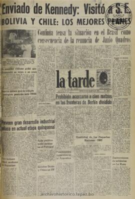 La Tarde, edición del 28 de agosto de 1961