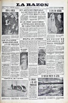 La Razón, edición del 11 de febrero de 1936