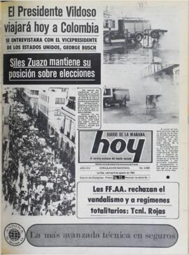 SILES ZUAZO MANTIENE SU POSICIÓN SOBRE ELECCIONES. (1982, 06 de agosto). Hoy [La Paz, Bolivia], p. 1.