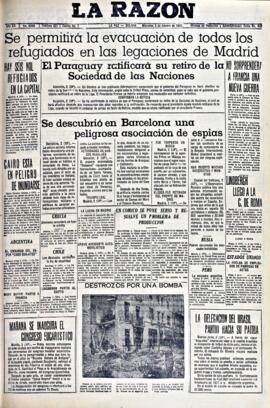 La Razón , edición del 3 de febrero de 1937