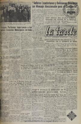 La Tarde, edición del 9 de junio de 1960