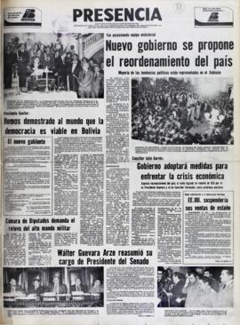 CÁMARA DE DIPUTADOS DEMANDA EL RELEVO DEL ALTO MANDO MILITAR. (1979, 20 de noviembre). Presencia [La Paz, Bolivia], p. 1.