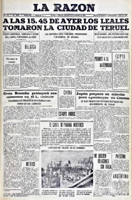 La Razón, edición del 22 de diciembre de 1937