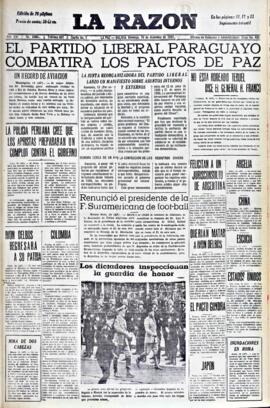 La Razón, edición del 19 de diciembre de 1937