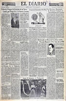 El Diario, edición del 11 de noviembre de 1952