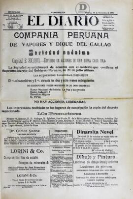 El Diario, edición del 18 de noviembre de 1906