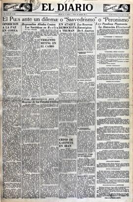 El Diario, edición del 14 de enero de 1951