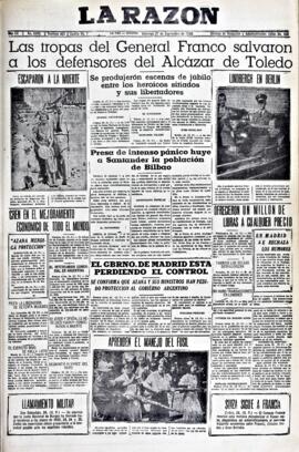 La Razón, edición del 27 de septiembre de 1936