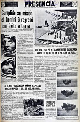 Presencia, edición del 17 de diciembre de 1965