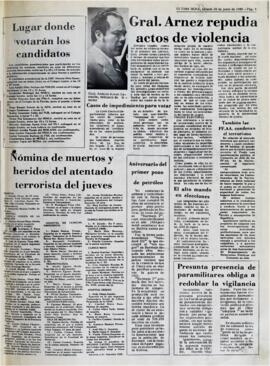 PRESUNTA PRESENCIA DE PARAMILITARES OBLIGA A REDOBLAR LA VIGILANCIA. (1980, 28 de junio). Ultima Hora [La Paz, Bolivia], p. 9.