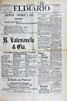 El Diario, edición del 29 de Septiembre de 1905