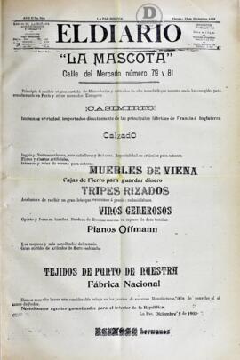 El Diario, edición del 22 de diciembre de 1905