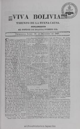 El Condor de Bolivia, edición del 31 de diciembre de 1827