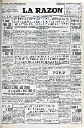 La Razón, edición del 22 de mayo de 1936