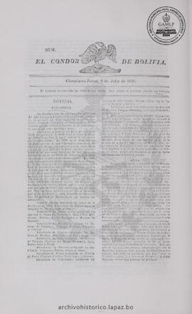 El Condor de Bolivia, edición del 6 de julio de 1826