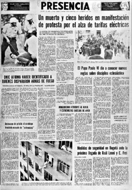 Presencia, edición del 13 de agosto de 1966