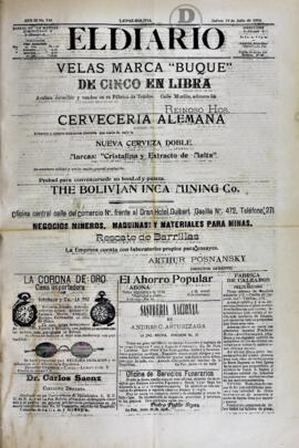 El Diario, edición del 19 de julio de 1906