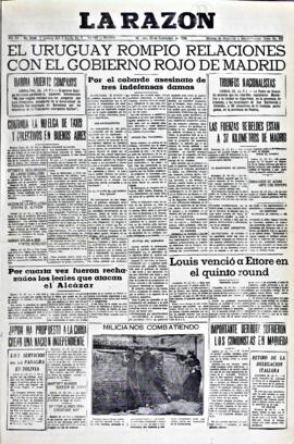 La Razón, edición del 23 de septiembre de 1936