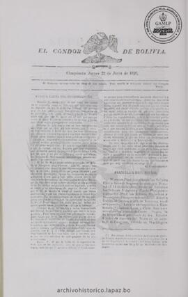 El Condor de Bolivia, edición del 22 de junio de 1826