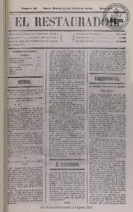 El Restaurador, edición del 30 de junio de 1846