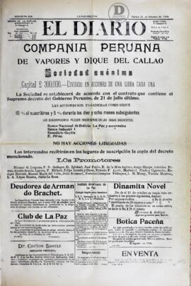 El Diario, edición del 23 de Octubre de 1906