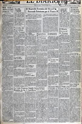 El Diario, edición del 15 de febrero de 1952
