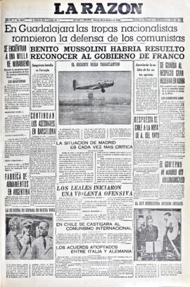 La Razón, edición del 30 de octubre de 1936
