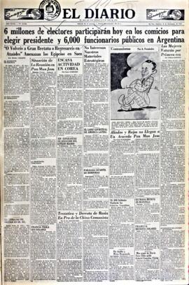 El Diario, edición del 11 de noviembre de 1951