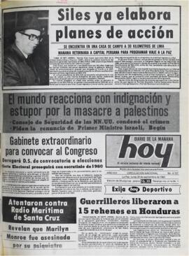 GABINETE EXTRAORDINARIO PARA CONVOCAR AL CONGRESO. (1982, 20 de septiembre). Hoy [La Paz, Bolivia], p. 1.