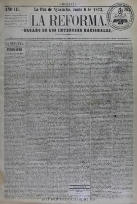 La Reforma, edición del 6 de junio de 1873
