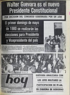 PRIMER DOMINGO DE MAYO DEL 80 SE REALIZARÁN LAS ELECCIONES. (1979, 07 de agosto). Hoy [La Paz, Bolivia], p. 1,3.
